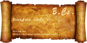 Bonyhai Csát névjegykártya